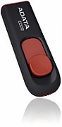 MEMORIE USB 2.0 ADATA 16 GB, retractabila, carcasa plastic, negru / rosu, 
