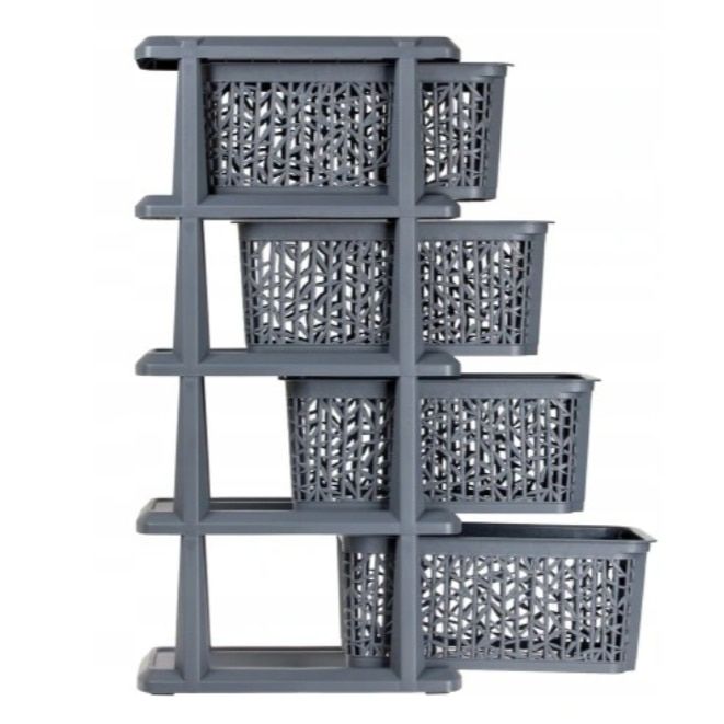 Raft depozitare cu 4 cosuri colorate_1