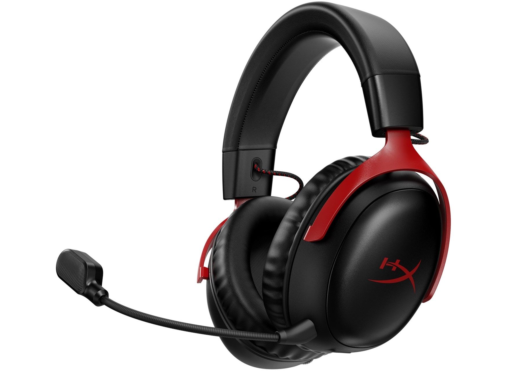 Casti gaming wireless HyperX Cloud III, DTS Headphone:X Spatial Audio, 2.4GHz, spuma cu memorie, microfon 10mm metal mesh si noise cancelling, PC/PS5/PS4/Switch, rosu/negru_2