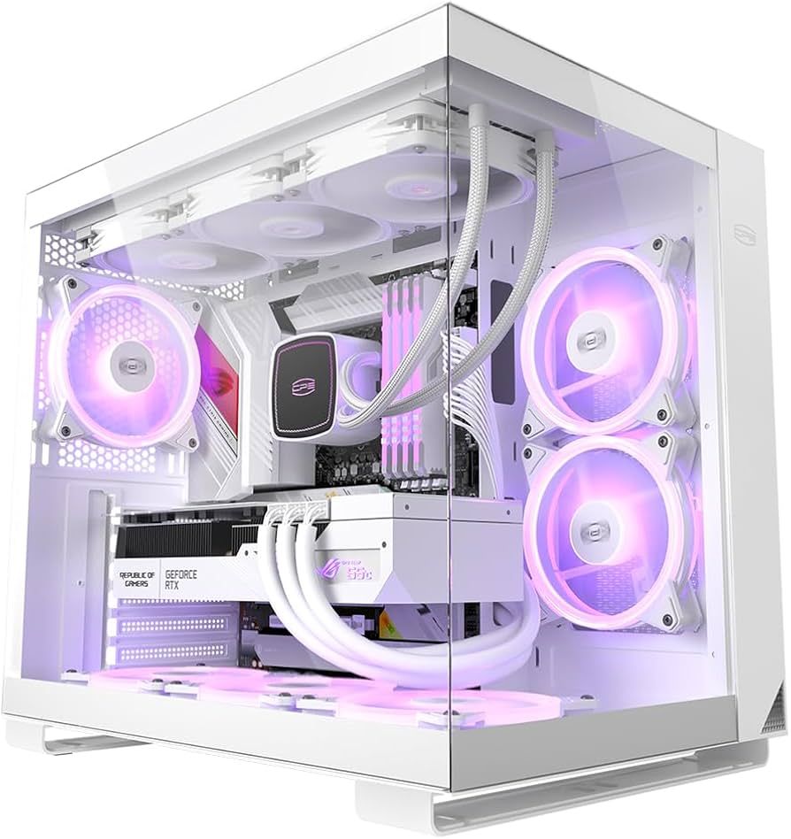 CARCASA PCCOOLER, Middle Tower, ATX, fara sursa, sticla securizata, 6 ventilatoare incluse, iluminare ARGB, negru, USB 3.2 gen 1 x 2, USB Type-C x 2, mic, audio, 