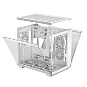 CARCASA PCCOOLER, Middle Tower, ATX, fara sursa, sticla securizata, alb, USB 3.2 gen 1 x 2, USB Type-C x 2, mic, audio, 