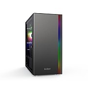 CARCASA PCCOOLER, Middle Tower, mATX, ITX, fara sursa, sticla securizata, 1 ventilator inclus ARGB, negru, USB 3.2 gen 1 x 1, USB 2.0 x 2, mic, audio, 