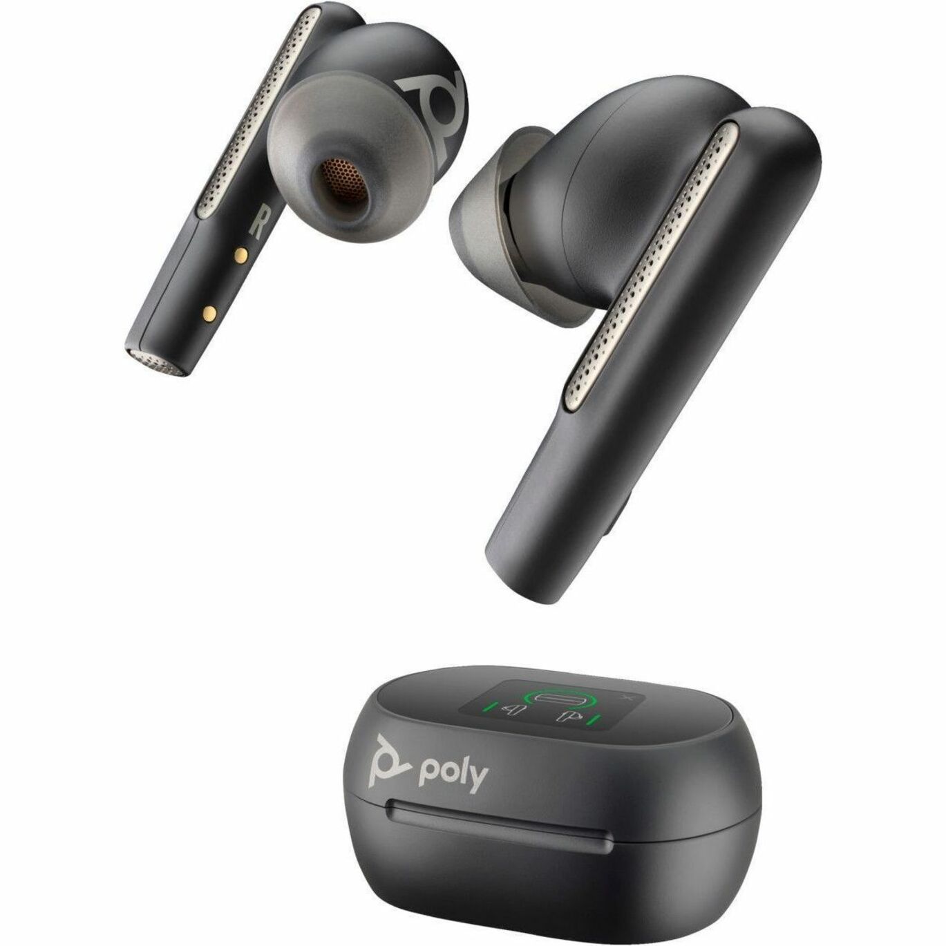 Poly Voyager Free 60+ UC M Carbon Black Earbuds +BT700 USB-C Adapter +Touchscreen Charge Case_4