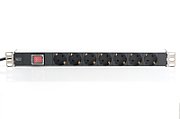 Digitus aluminum outlet strip with switch, 7 safety outlets, 2 m supply safety plug_2