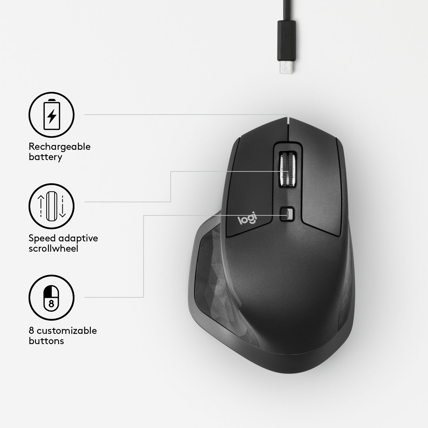 Logitech MX Master 2S Wireless mouse Right-hand RF Wireless + Bluetooth Laser 1000 DPI_2
