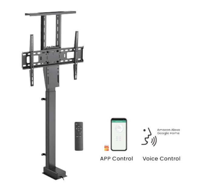 Stand TV motorizat pentru ecrane mari Blackmount BM-LIFT67TUYA,voice & app control, 37 -80 , max.60kg, negru