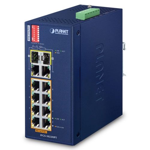 PLANET IFGS-1022HPT switch-uri Fara management Fast Ethernet (10/100) Power over Ethernet (PoE) Suport Albastru_1