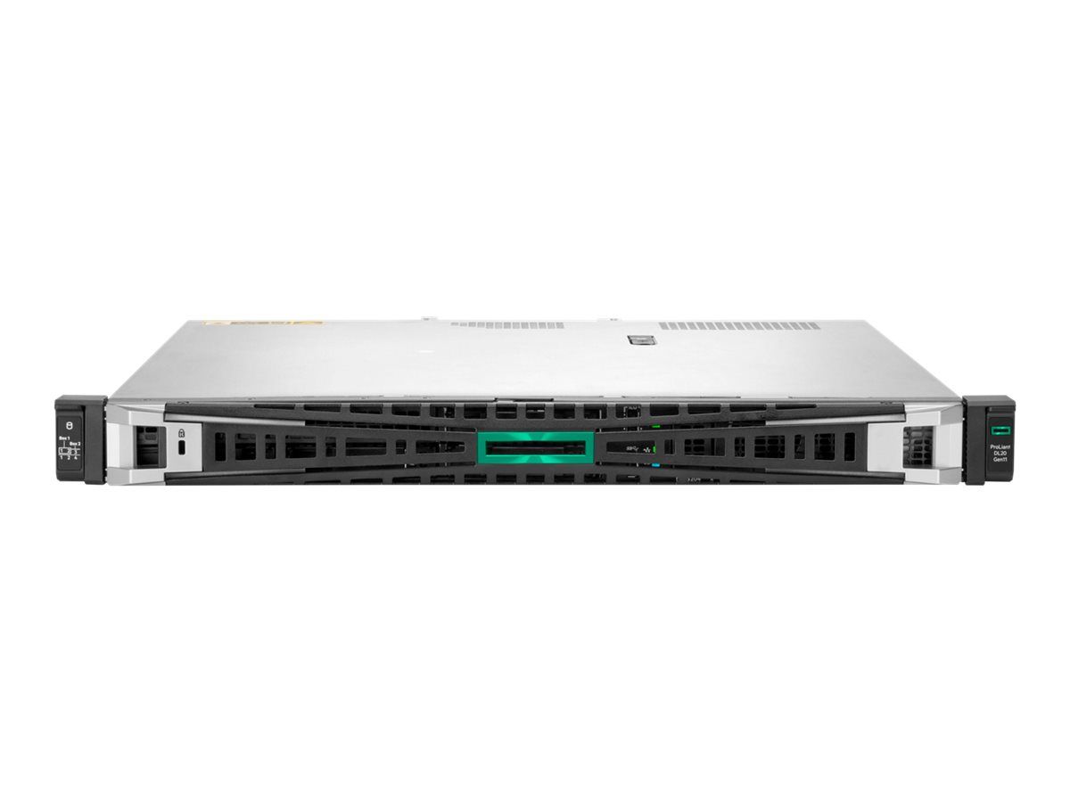 Server HPE ProLiant DL20 Gen11, Intel Xeon E-2414 (4 C / 4 T, 2.60 GHz - 4.5 GHz, 12 MB cache, 55 W), 16 GB DDR5 ECC, fara stocare, 800 W, Fara sistem de operare