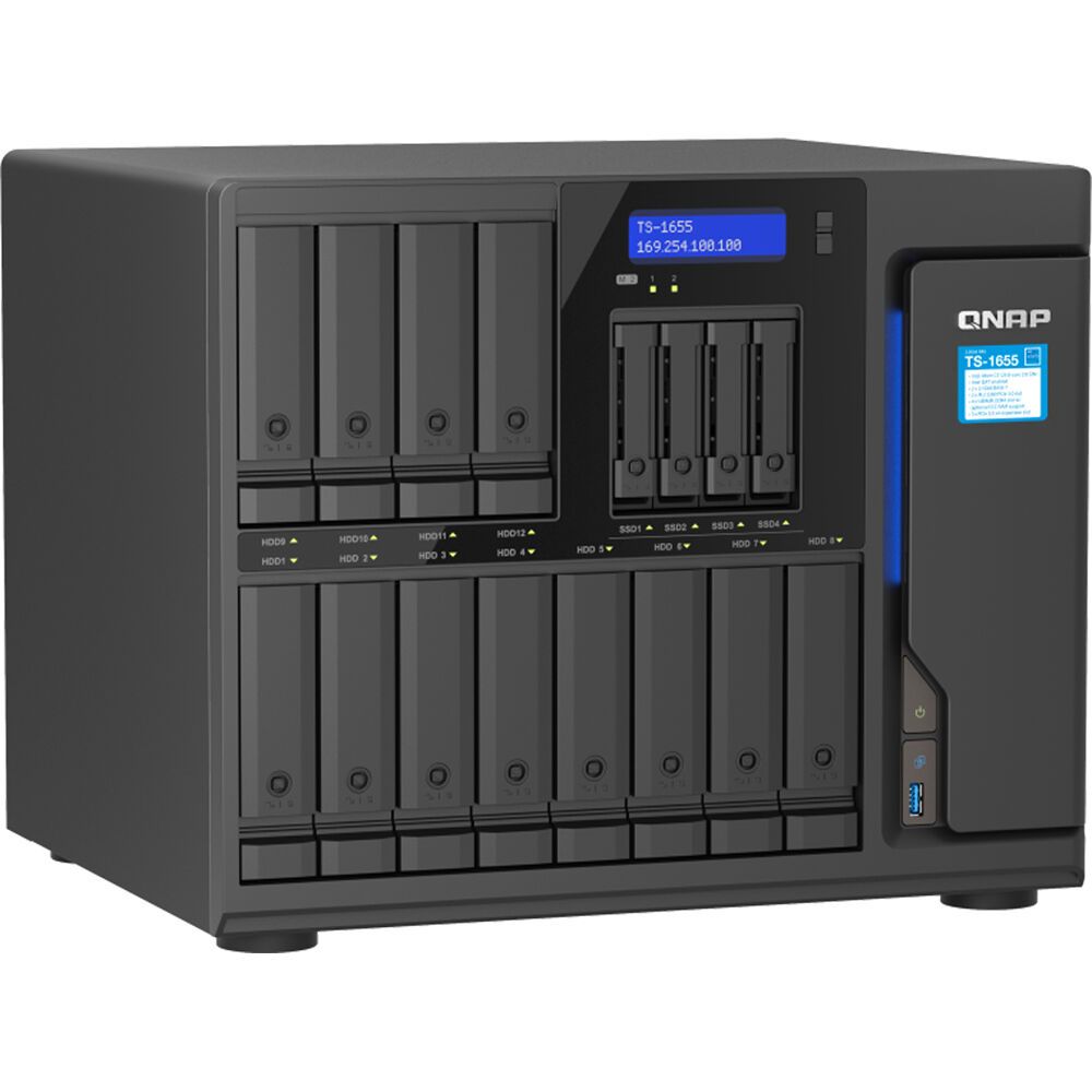 QNAP TS-1655-8G NAS Tower, 16 disk bays, Intel Atom C5125 8-core/8-thread processor_1