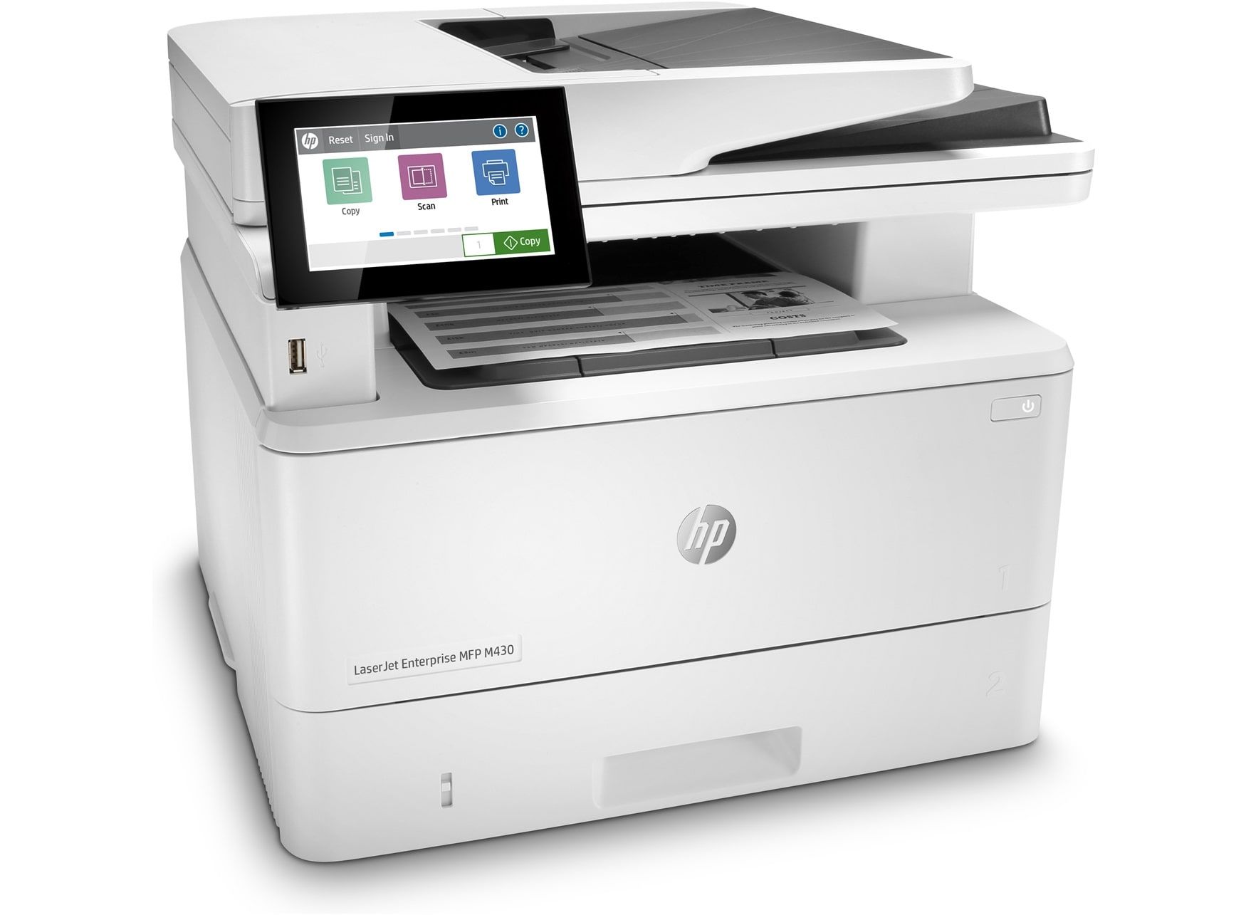 HP LaserJet Enterprise MFP M430f, Alb-negru, Imprimanta pentru Afaceri, Imprimare,copiere,scanare,fax, Alimentator ADF de 50 de coli; imprimare faţă-verso; scan_3