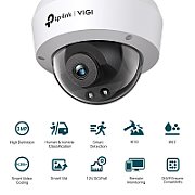 TP-Link Camera IR de supraveghere Dome pentru exterior VIGI C230I(2.8MM), Senzor imagine: CMOS 1/2.8”, Lentila 2.8mm, F2.2, Weatherproof: IP67, Infrarosu: 30m, Unghi vizualizare: 97.8°/52.9°/117.9, Detectare: 49m, Observare:20m, Recunoastere: 10m, Identificare: 5m, Rezolutie maxima: 3 MPX, 2304 ×_2