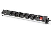 6-fach Office power strip 3x USB 2xUSB-A +1xUSB A, On/off switch, Alu-housing_1