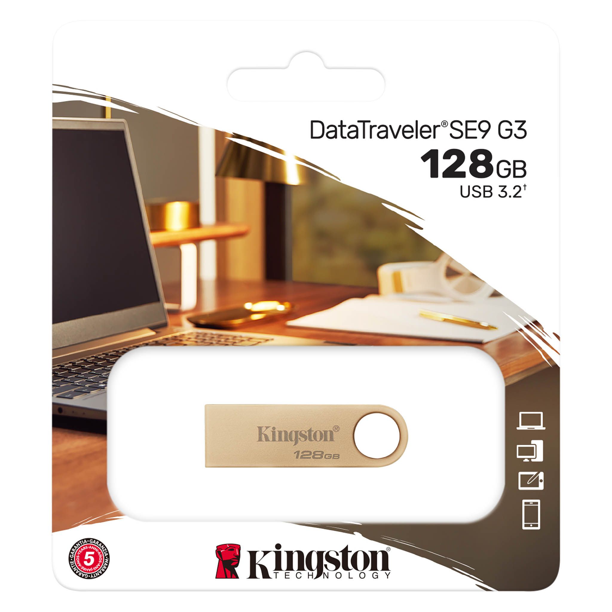 KINGSTON 128GB 220MB/s Metal USB 3.2 Gen 1 DataTraveler SE9 G3_1