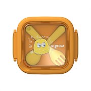 Caserola 2in 1 cu lingurita si furculita, galbena ,U-Grow_2