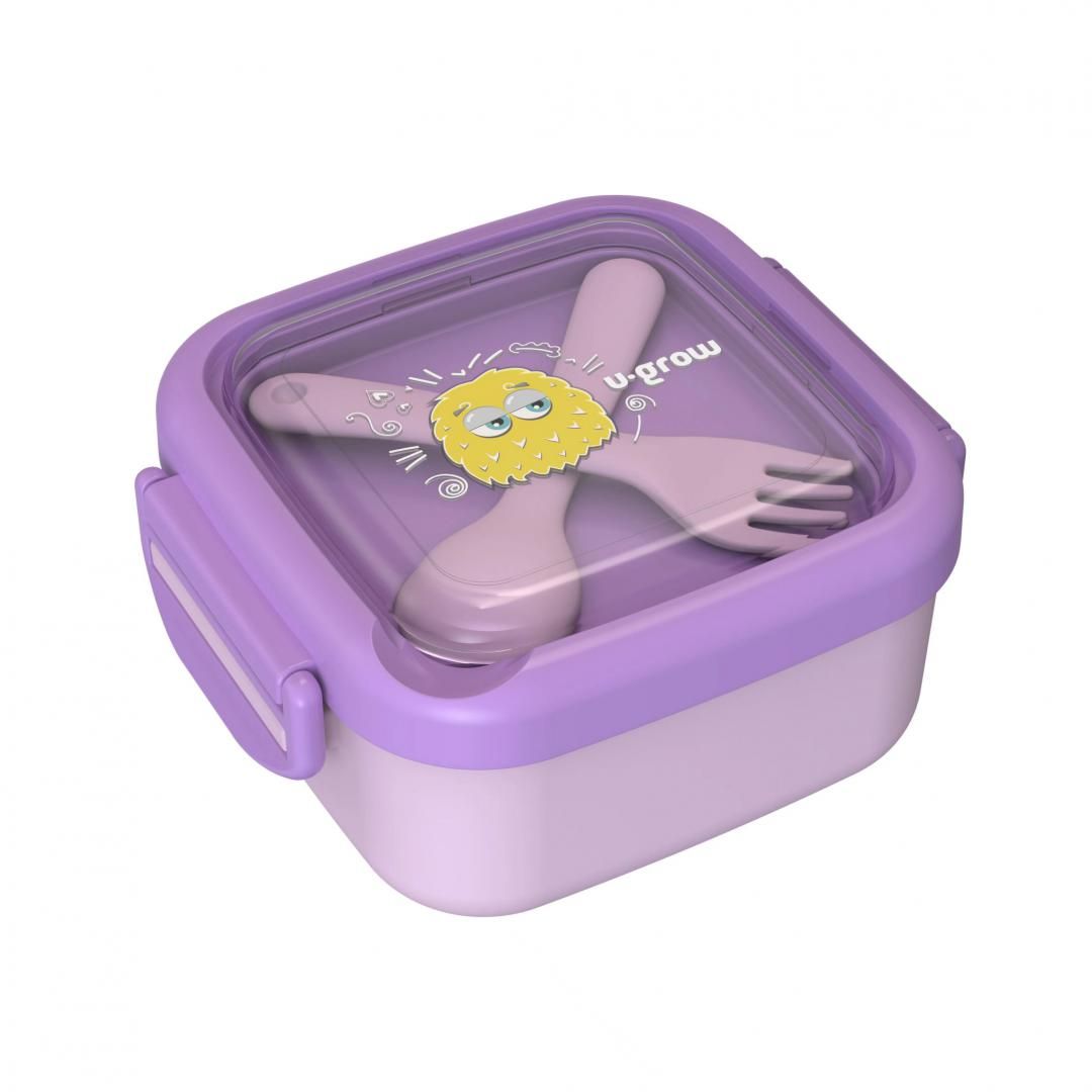 Caserola 2in 1 cu lingurita si furculita, mov, U-Grow_1