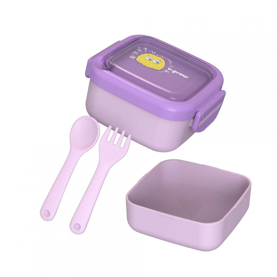 Caserola 2in 1 cu lingurita si furculita, mov, U-Grow_3