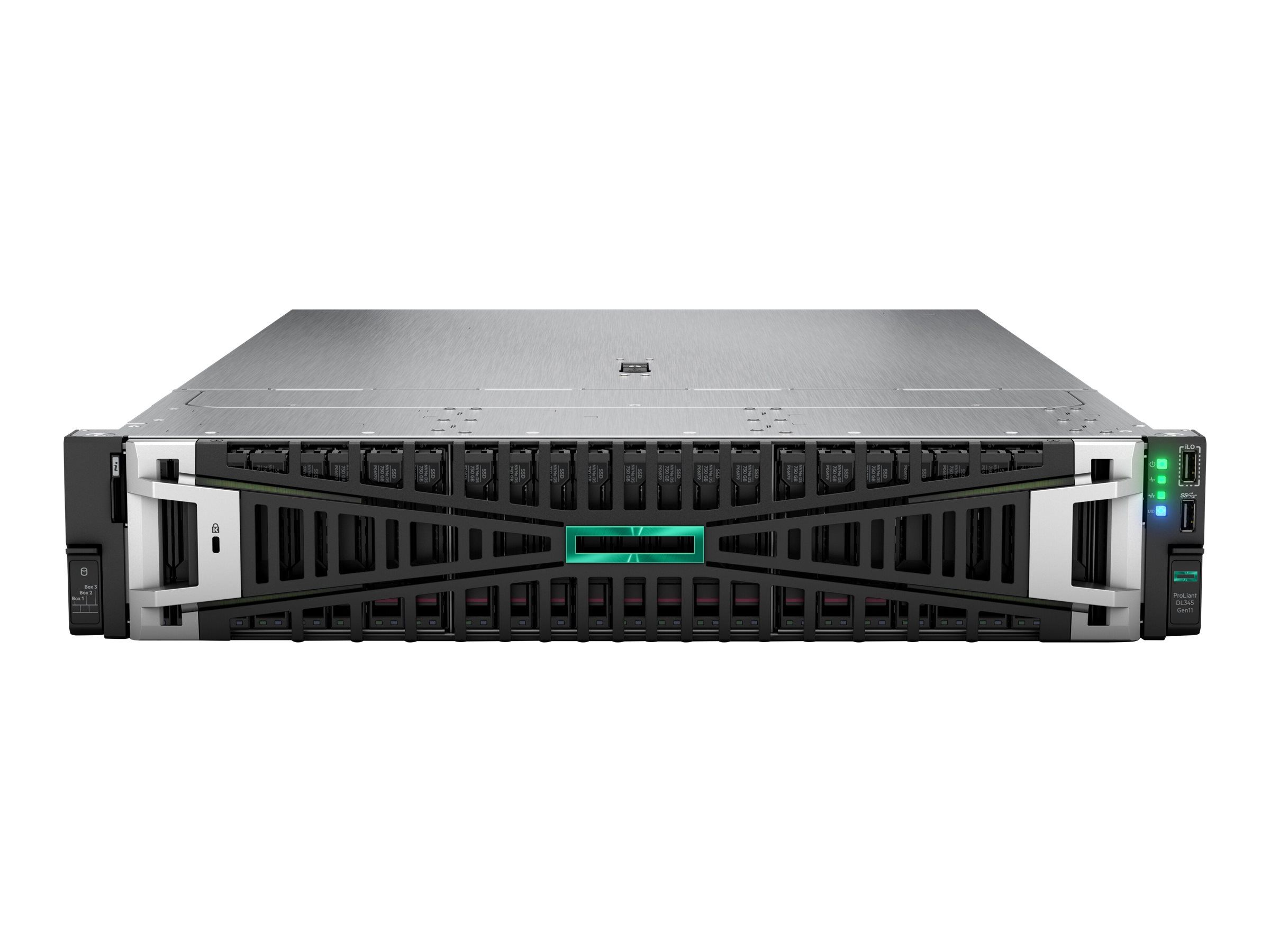 HPE ProLiant DL345 Gen11 AMD EPYC 9124 16-Core (3.0GHz 64MB) 32GB (1 x 32GB) PC5-4800B-R RDIMM 8 x Hot Plug 2.5in Small Form Factor x1 Tri-Mode Basic Carrier MR_5