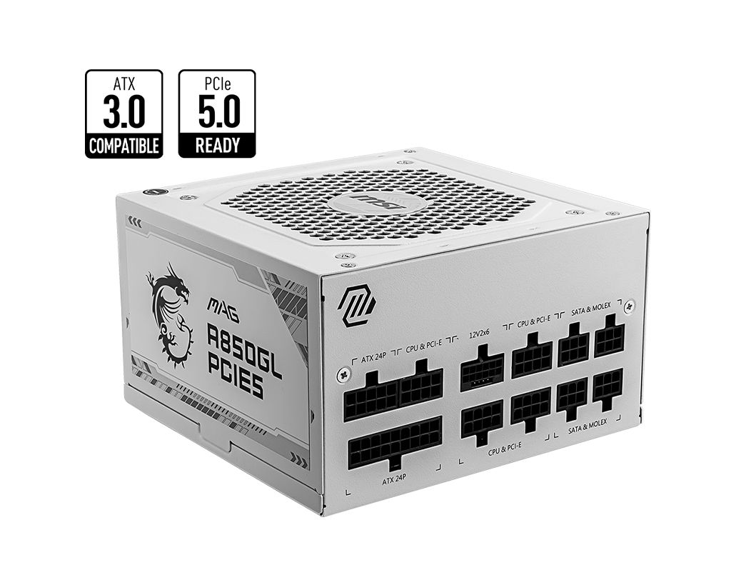 MSI MAG A850GL PCIE5 850W PSU WHITE