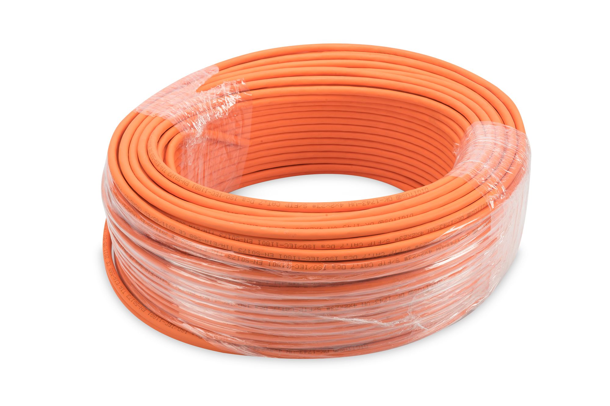 CAT 7 S-FTP installation cable, 1200 MHz Dca (EN 50575), AWG 23/1, 100 m ring, DX, orange_2
