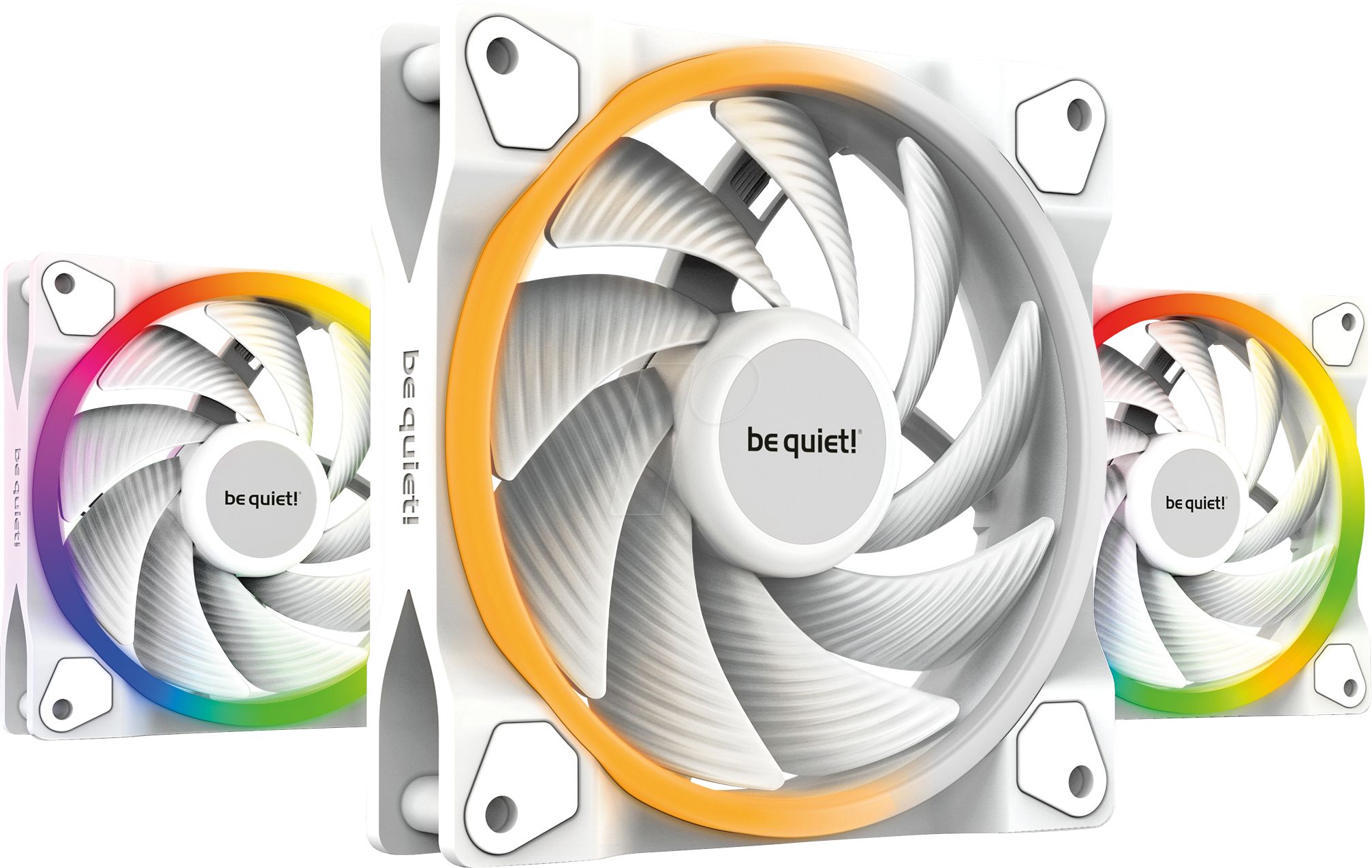 VENTILATOR be quiet! LIGHT WINGS White 120mm PWM high-speed Triple-Pack, 