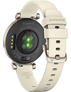 Ceas Garmin Lily 2 Classic, display AMOLED, dimensiune afisaj 35.4 mm, rezolutie afisaj 240 x 201 pixeli, memorie 8GB, autonomie pana la 5 zile, rezistanta la apa pana la 5 ATM, greutate: 24,4g, ramăCrem auriu, curea cafenie din material textil_2