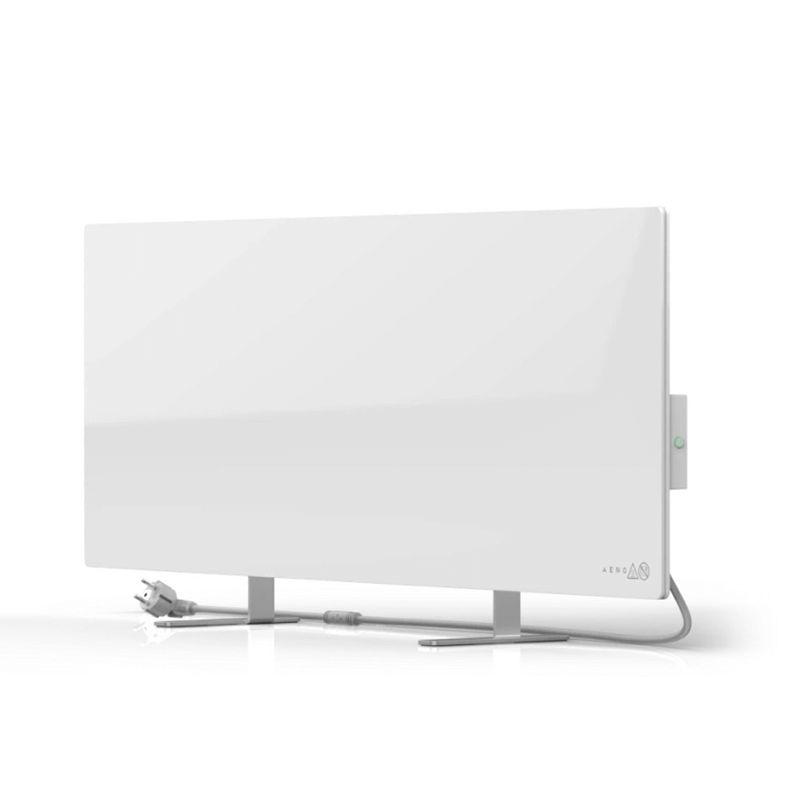 AENO Premium Eco Smart Heater, 700W, Tempered glass, Infrared+convection heating type, Plug type: Europe (E/F type), WHITE_1