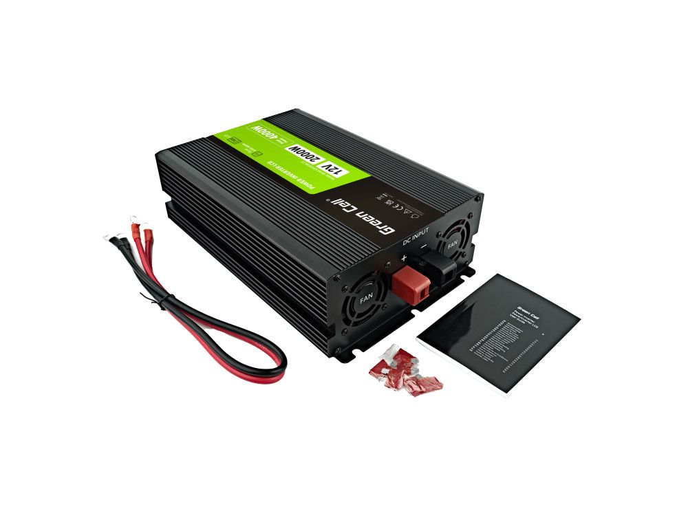 Green Cell PowerInverter LCD 12 volt 2000W/40000W car inverter with display - pure sine wave_3