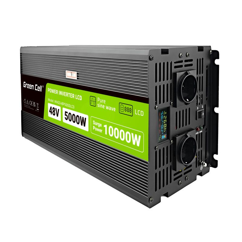 Green Cell PowerInverter LCD 48V 5000W/10000W car inverter with display - pure sine wave_1