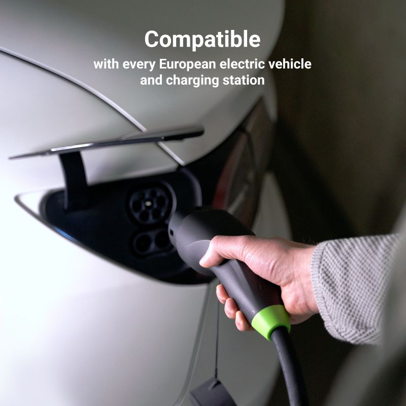 Green Cell Snap Type 2 EV Charging Cable 11 kW 7 m for Tesla Model 3 S X Y, VW ID.3, ID.4, Kia EV6, Hyundai IONIQ 5, Ford Mach-E_2