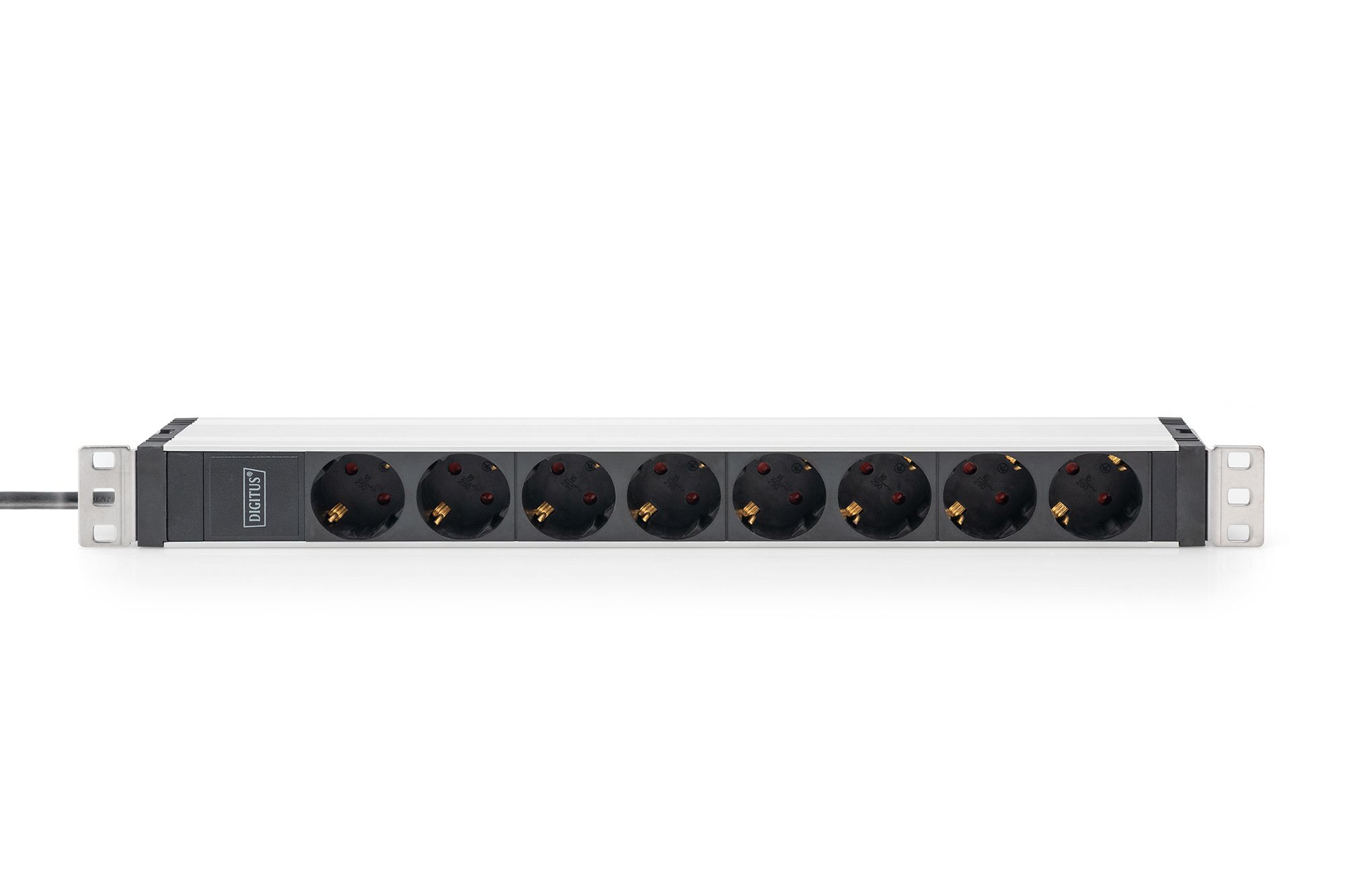 1U Aluminum PDU, rackmountable, 8 x Safety outlet 16A, 230VAC, 50/60Hz, IEC C20 plug_1