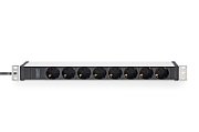 1U Aluminum PDU, rackmountable, 8 x Safety outlet 16A, 230VAC, 50/60Hz, IEC C20 plug_1
