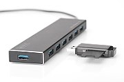 USB 3.0 Hub, 7-port Incl. 5V/3,5A power supply, Aluminium housing_1