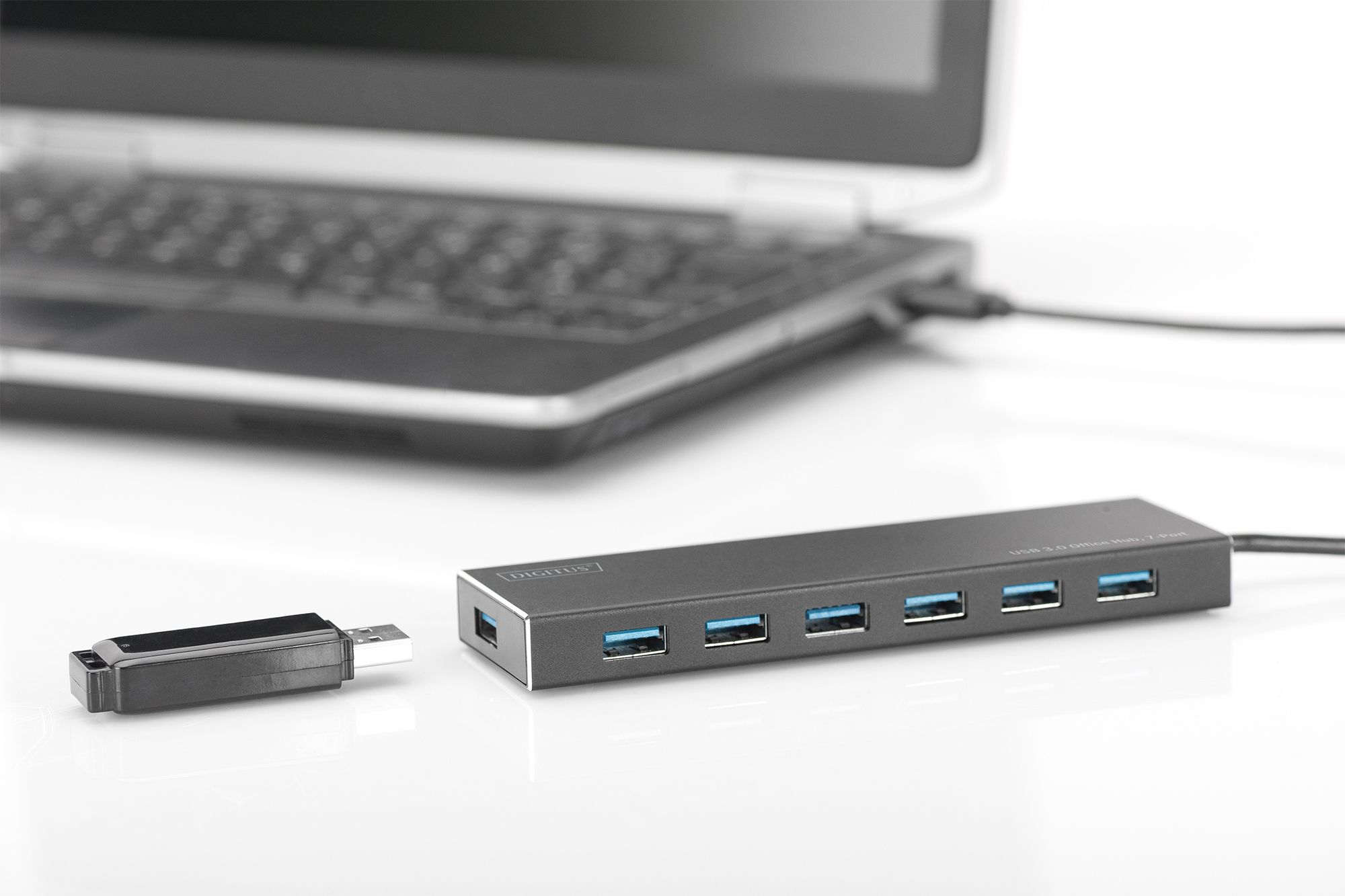 USB 3.0 Hub, 7-port Incl. 5V/3,5A power supply, Aluminium housing_2