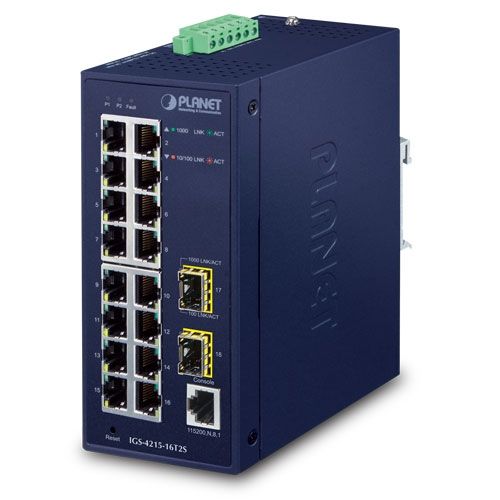 PLANET IGS-4215-16T2S switch-uri Gestionate L2/L4 Gigabit Ethernet (10/100/1000) Albastru_1
