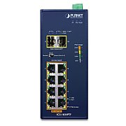 PLANET IP30 Ind 8-P 10/100/1000T Fara management Gigabit Ethernet (10/100/1000) Power over Ethernet (PoE) Suport Albastru_2