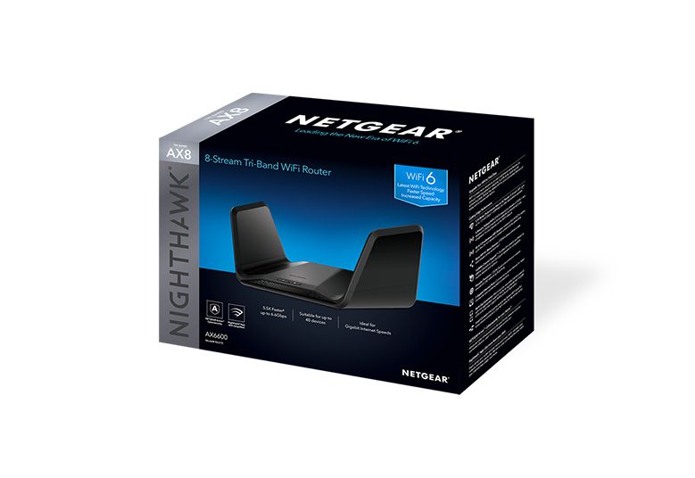 NETGEAR Nighthawk Tri-Band AX8 8-Stream AX6600 WiFi 6 Router (RAX70) router wireless Gigabit Ethernet Tri-band (2.4 GHz / 5 GHz / 5 GHz) Negru_3