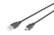 USB 2.0 connection cable, type  A - mini B (5pin) M/M, 1.0m, USB 2.0 conform, bl_1