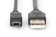 USB 2.0 connection cable, type  A - mini B (5pin) M/M, 1.0m, USB 2.0 conform, bl_2