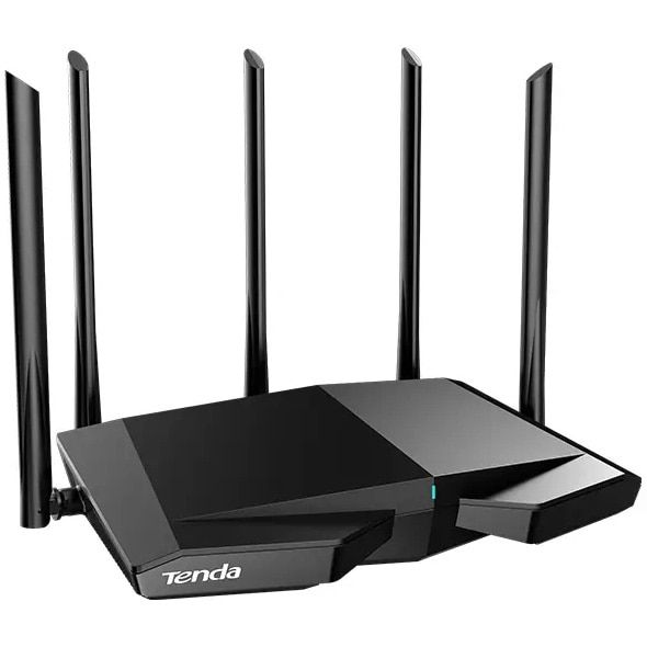ROUTER Tenda wireless AX5700 Mbps, 1 x WAN Gigabit, 3 porturi LAN Gigabit, 2.4 GHz/5 GHz dual band, 5 antene externe, WI-FI 6E  TX27 PRO  (timbru verde 0.8 lei)
