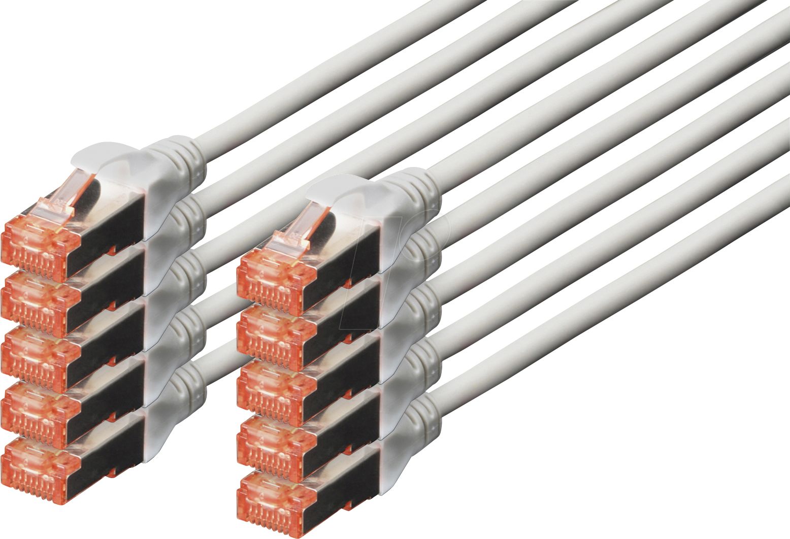 CAT 6 S-FTP patch cord, Cu, LSZH AWG 27/7, length 0.25 m, 10 pieces, color grey_1