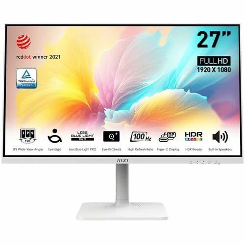Monitor 27 inch LED MSI Modern MD2712PW 1920 x 1080 pixeli, 100 Hz, 4 ms, Alb