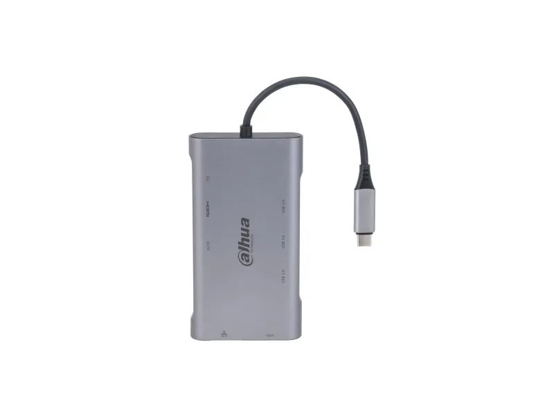 dAHUA 9 IN 1 USB 3.1 Type-C to USB 3.0 + HDMI + RJ45 + VGA + SD/TF +PD Docking Station, intrare: USB 3.1 Type-C, Iesire: 3 * USB 3.0, 1 * HDMI, 1 * VGA, 1 * RJ45, 1 * SD, 1 * TF, 1 * PD, 1 × VGA supporta 1920 × 1080@ 30 Hz, 1 × RJ-45, suporta 10/100/1000 Mbps._1