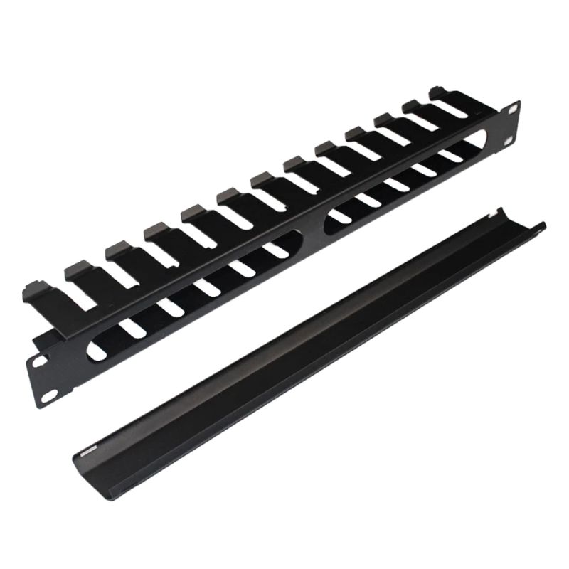 Organizator de cabluri cu degete și capac, orizontal, 1U, Xcab_2