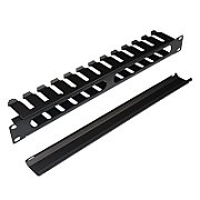 Organizator de cabluri cu degete și capac, orizontal, 1U, Xcab_2