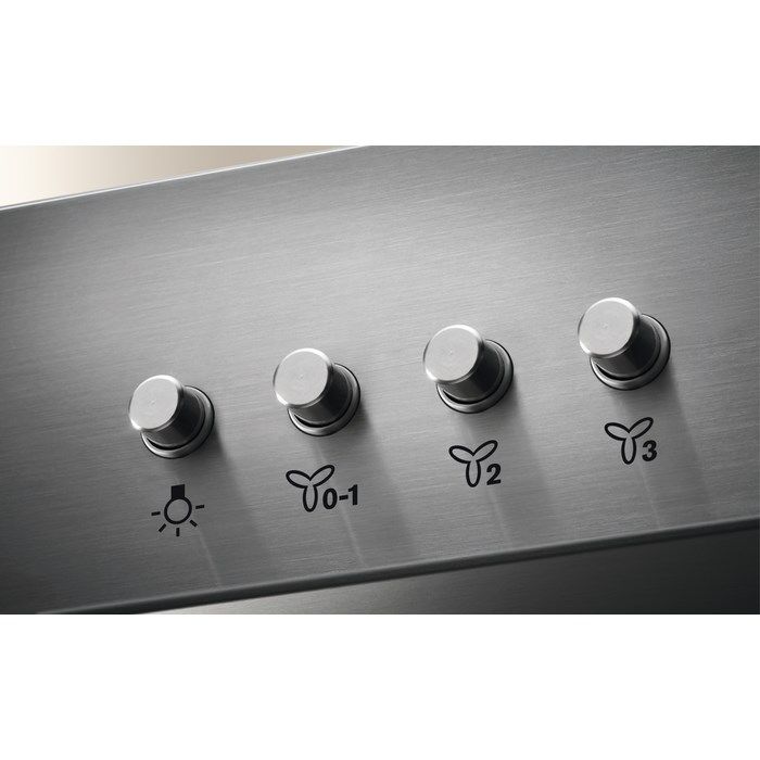 Hota de bucatarie tip semineu Electrolux LFC316X, 1 motor, 3 trepte de viteza, capacitate maxima de absortie aer 420 mc/h, nivel maxim de zgomot 66 dB, butoane de control, lampa 2 LED-uri, 2 filtre aluminiu de grasime, clasa eficienta energetica C, dimensiuni 69x59.8x45 cm, culoare inox_3