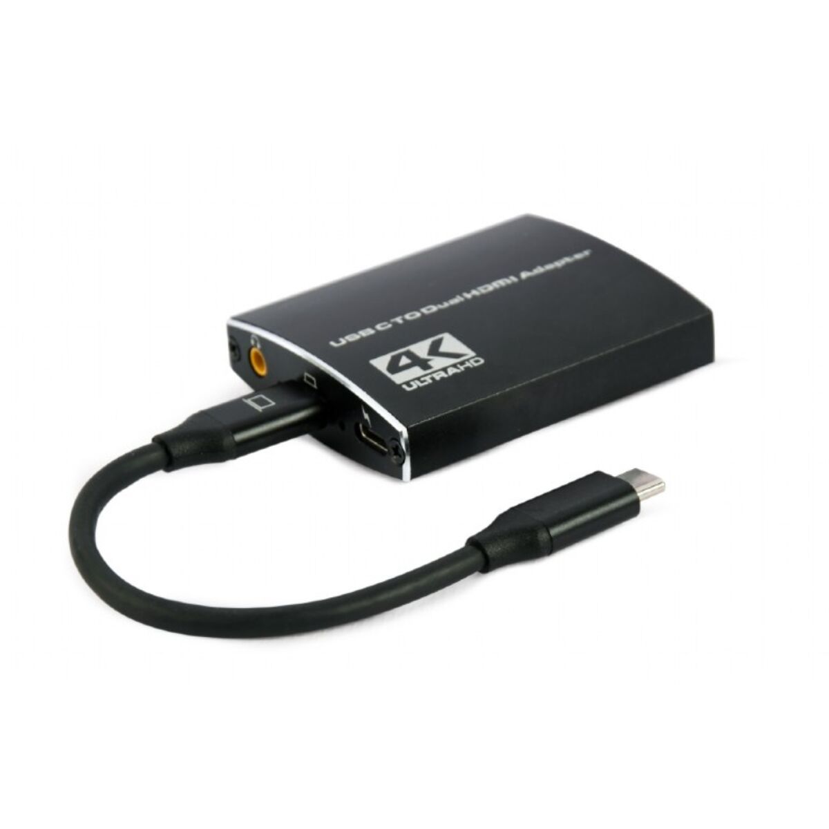 CABLU video GEMBIRD, adaptor USB 3.1 Type-C (T) la 2 x HDMI (M), 15cm, rezolutie maxima 4K UHD (3840 x 2160) la 30 Hz, iesire audio 3.5mm, negru, 