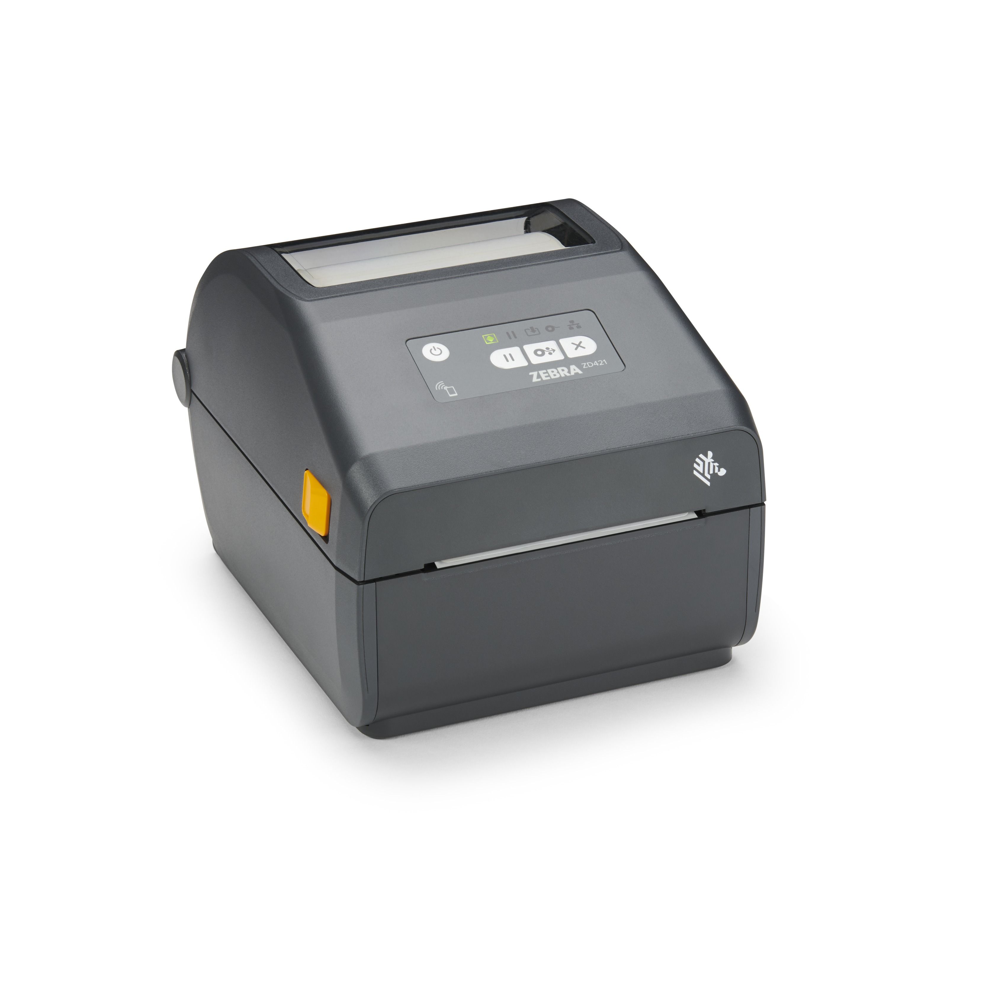 Direct Thermal Printer ZD421; 203 dpi, USB, USB Host, Modular Connectivity Slot, 802.11ac, BT4, ROW, EU and UK Cords, Swiss Font, EZPL_1