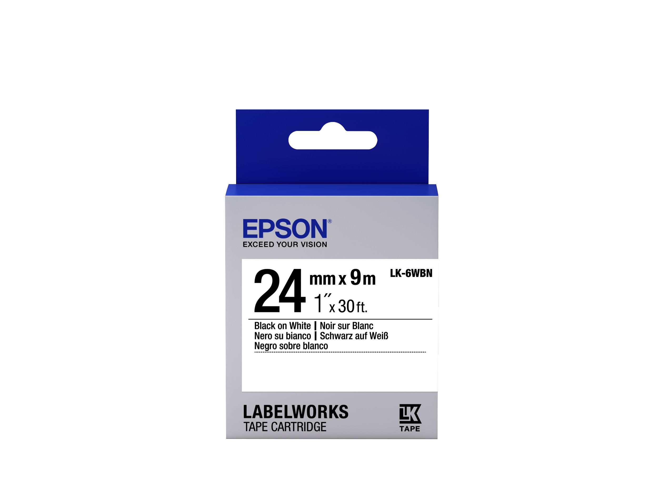 Epson Label Cartridge Standard LK-6WBN Black/White 24mm (9m)_1