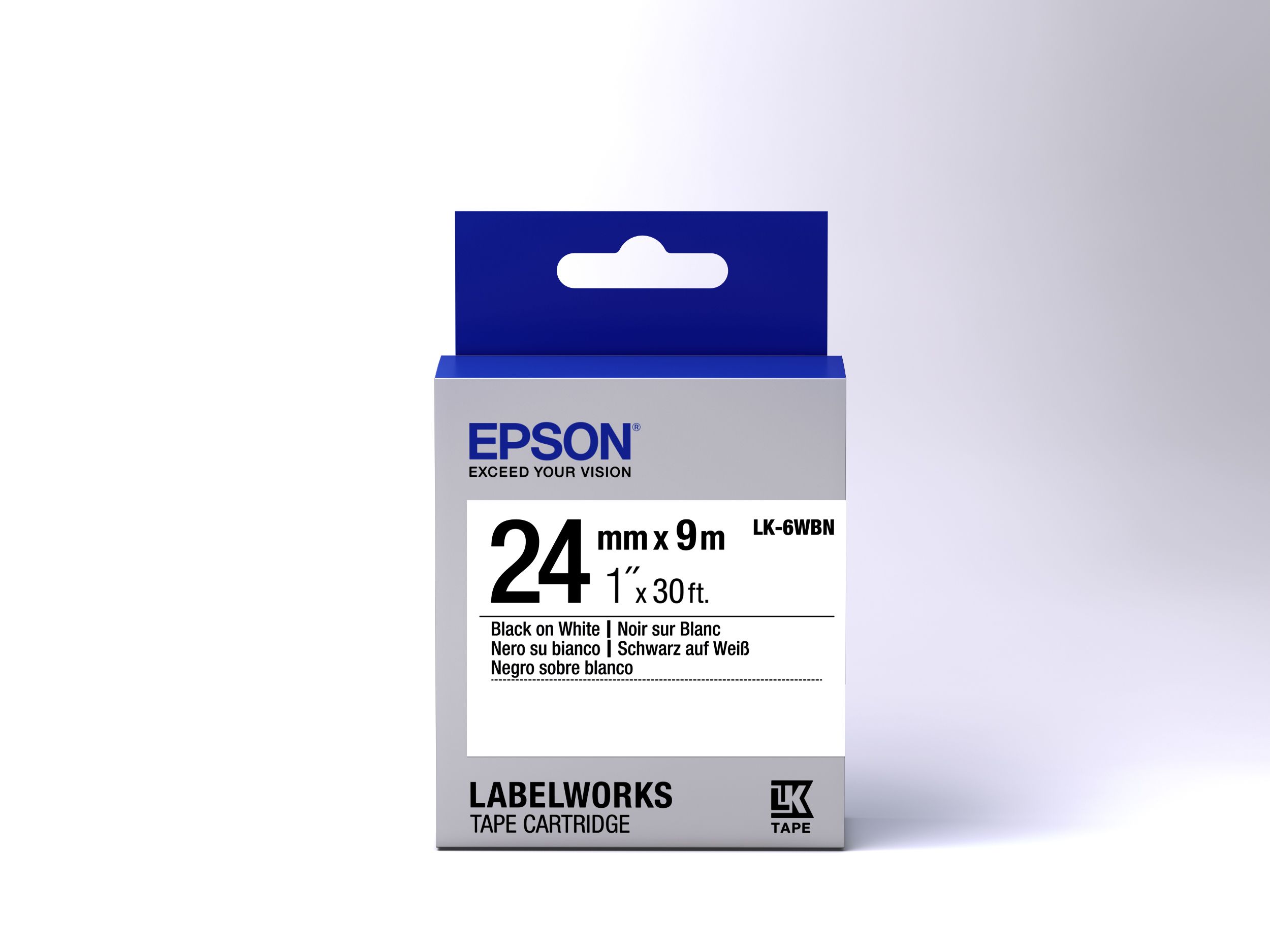 Epson Label Cartridge Standard LK-6WBN Black/White 24mm (9m)_2