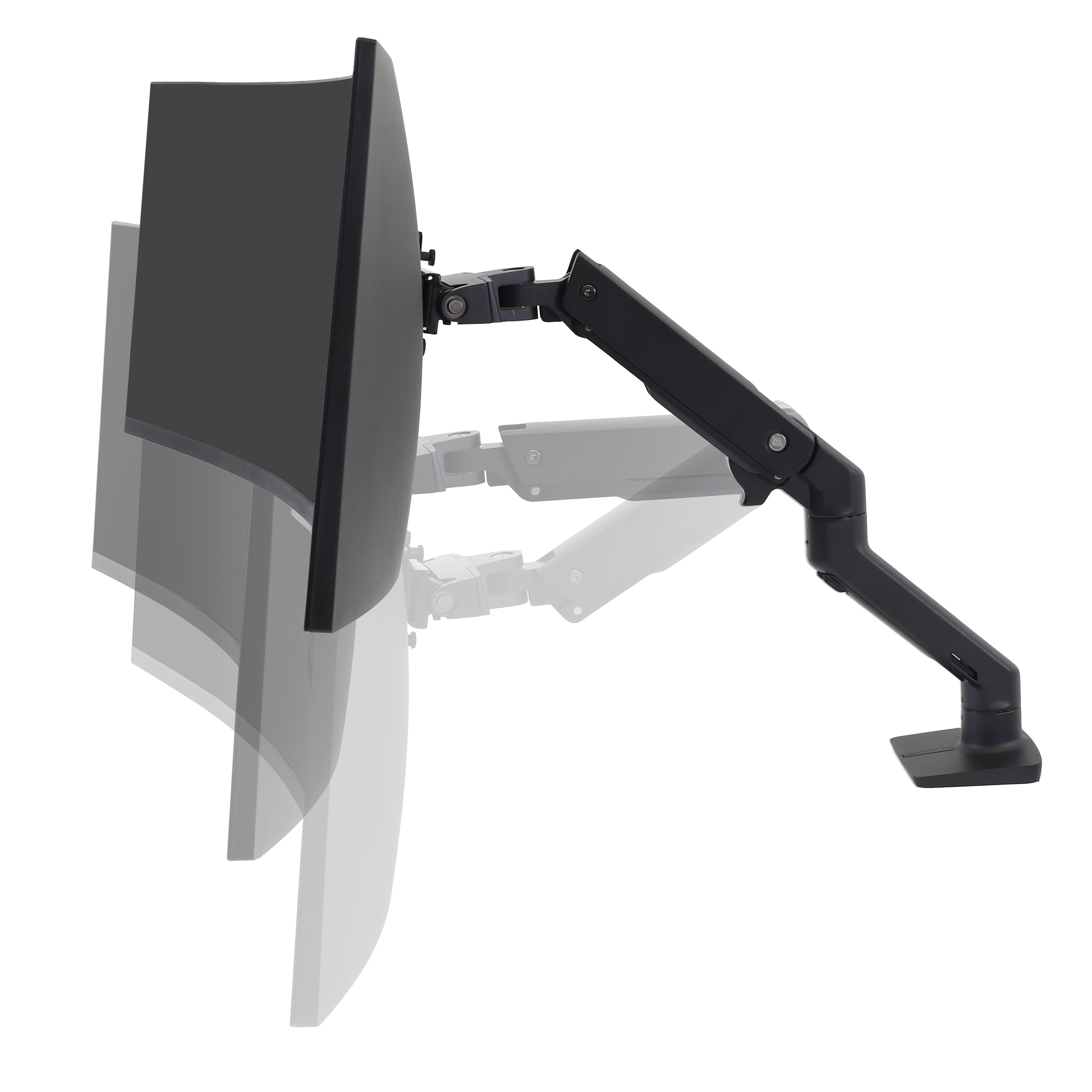 HX DESK MONITOR ARM/WITH HD PIVOT MATTE BLACK_3